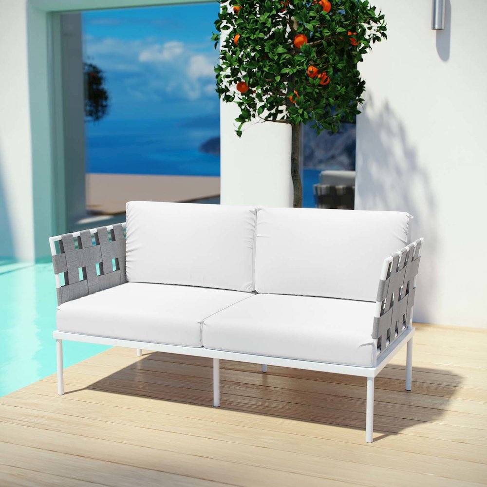 Harmony Outdoor Patio Aluminum Loveseat. Picture 5