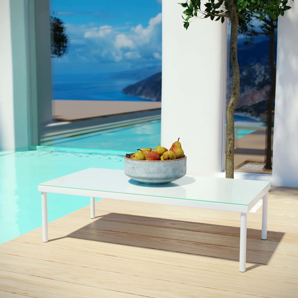 Harmony Outdoor Patio Aluminum Coffee Table. Picture 4