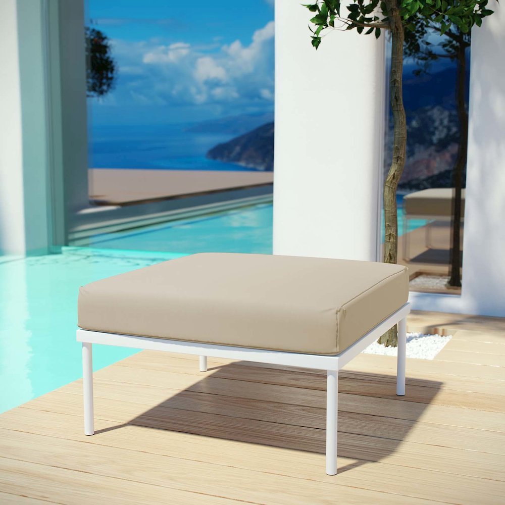 Harmony Outdoor Patio Aluminum Ottoman. Picture 4