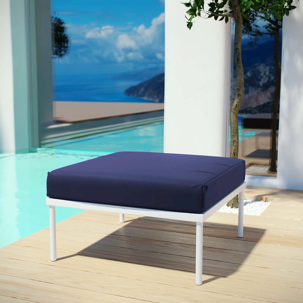 Harmony Outdoor Patio Aluminum Ottoman. Picture 4