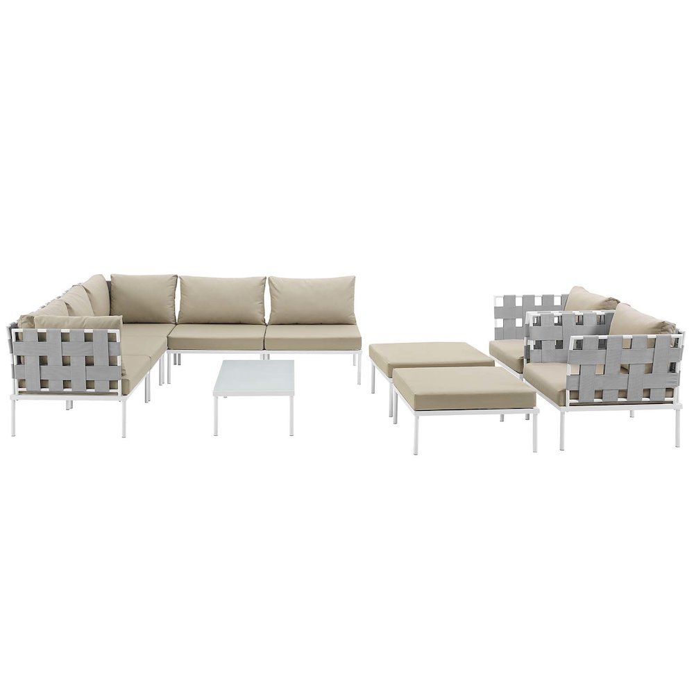 Harmony 10 Piece Outdoor Patio Aluminum Sectional Sofa Set. Picture 7