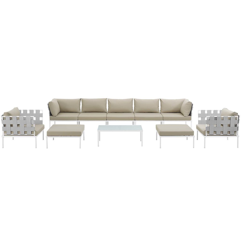 Harmony 10 Piece Outdoor Patio Aluminum Sectional Sofa Set. Picture 8
