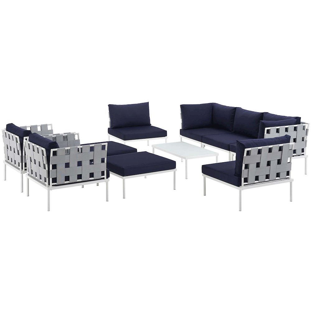Harmony 10 Piece Outdoor Patio Aluminum Sectional Sofa Set. Picture 1