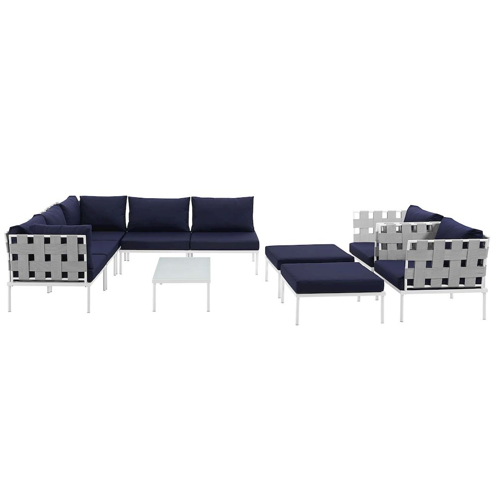 Harmony 10 Piece Outdoor Patio Aluminum Sectional Sofa Set. Picture 7