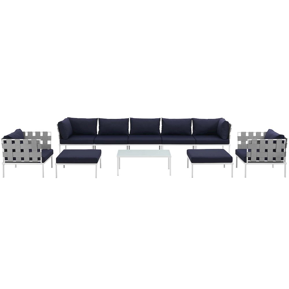 Harmony 10 Piece Outdoor Patio Aluminum Sectional Sofa Set. Picture 8