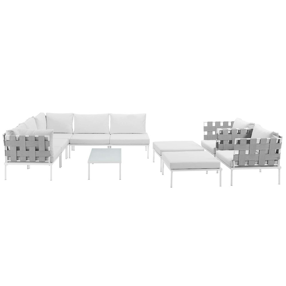 Harmony 10 Piece Outdoor Patio Aluminum Sectional Sofa Set. Picture 7