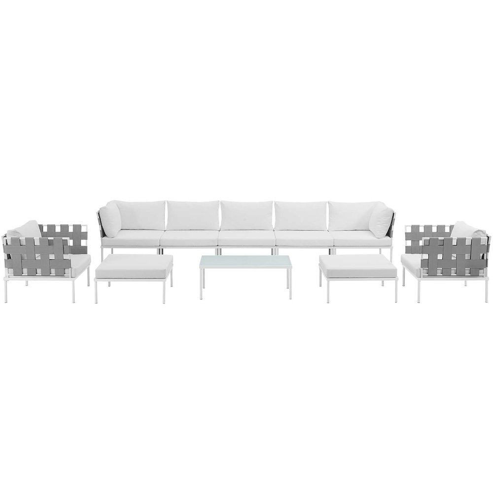Harmony 10 Piece Outdoor Patio Aluminum Sectional Sofa Set. Picture 8