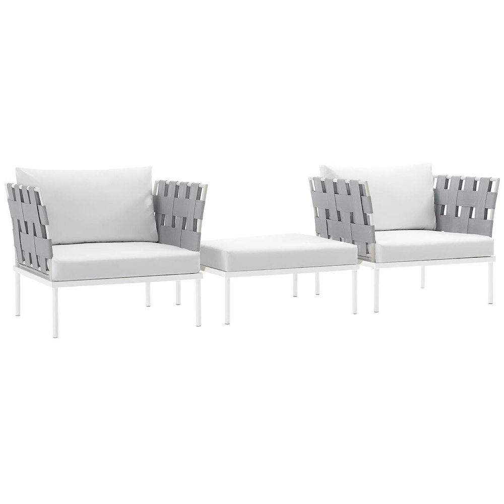 Harmony 3 Piece Outdoor Patio Aluminum Sectional Sofa Set. Picture 1
