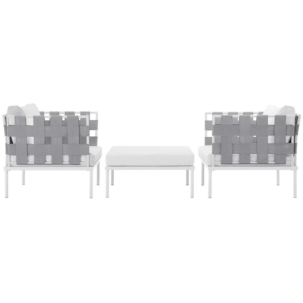 Harmony 3 Piece Outdoor Patio Aluminum Sectional Sofa Set. Picture 4