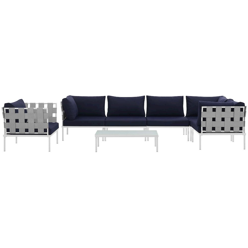 Harmony 7 Piece Outdoor Patio Aluminum Sectional Sofa Set. Picture 7