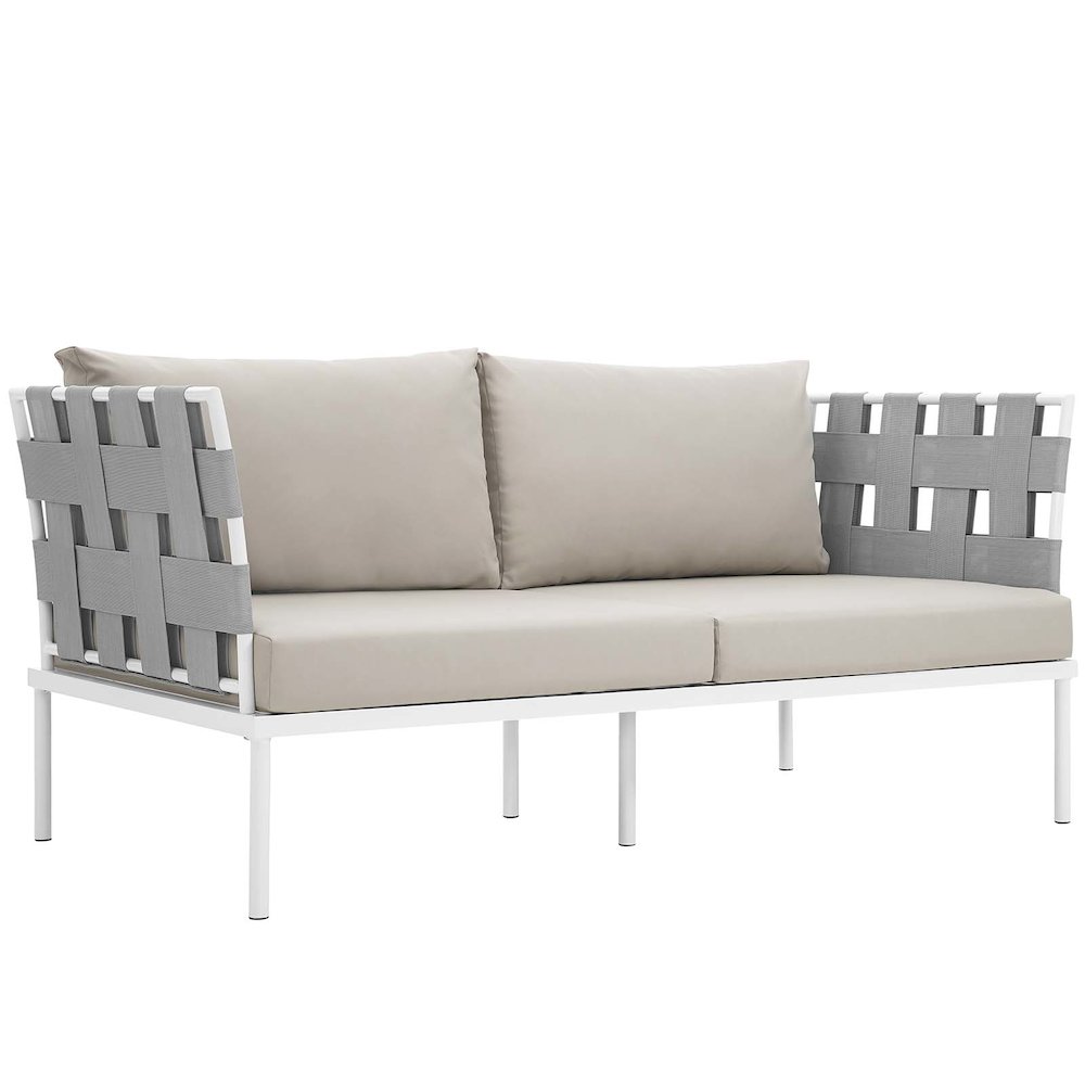 Harmony 5 Piece Outdoor Patio Aluminum Sectional Sofa Set. Picture 5