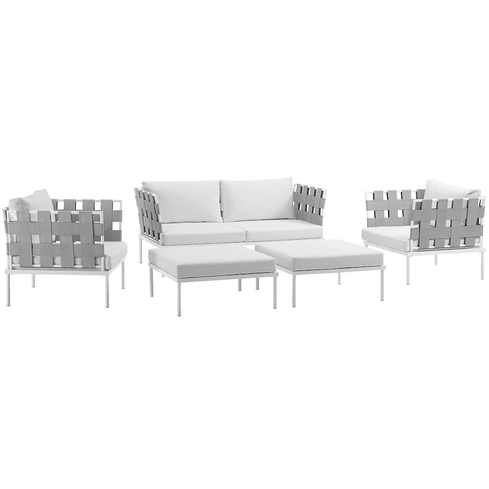 Harmony 5 Piece Outdoor Patio Aluminum Sectional Sofa Set. Picture 1
