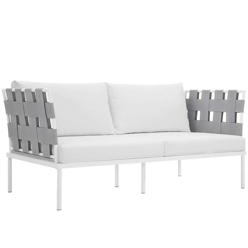 Harmony 5 Piece Outdoor Patio Aluminum Sectional Sofa Set. Picture 4