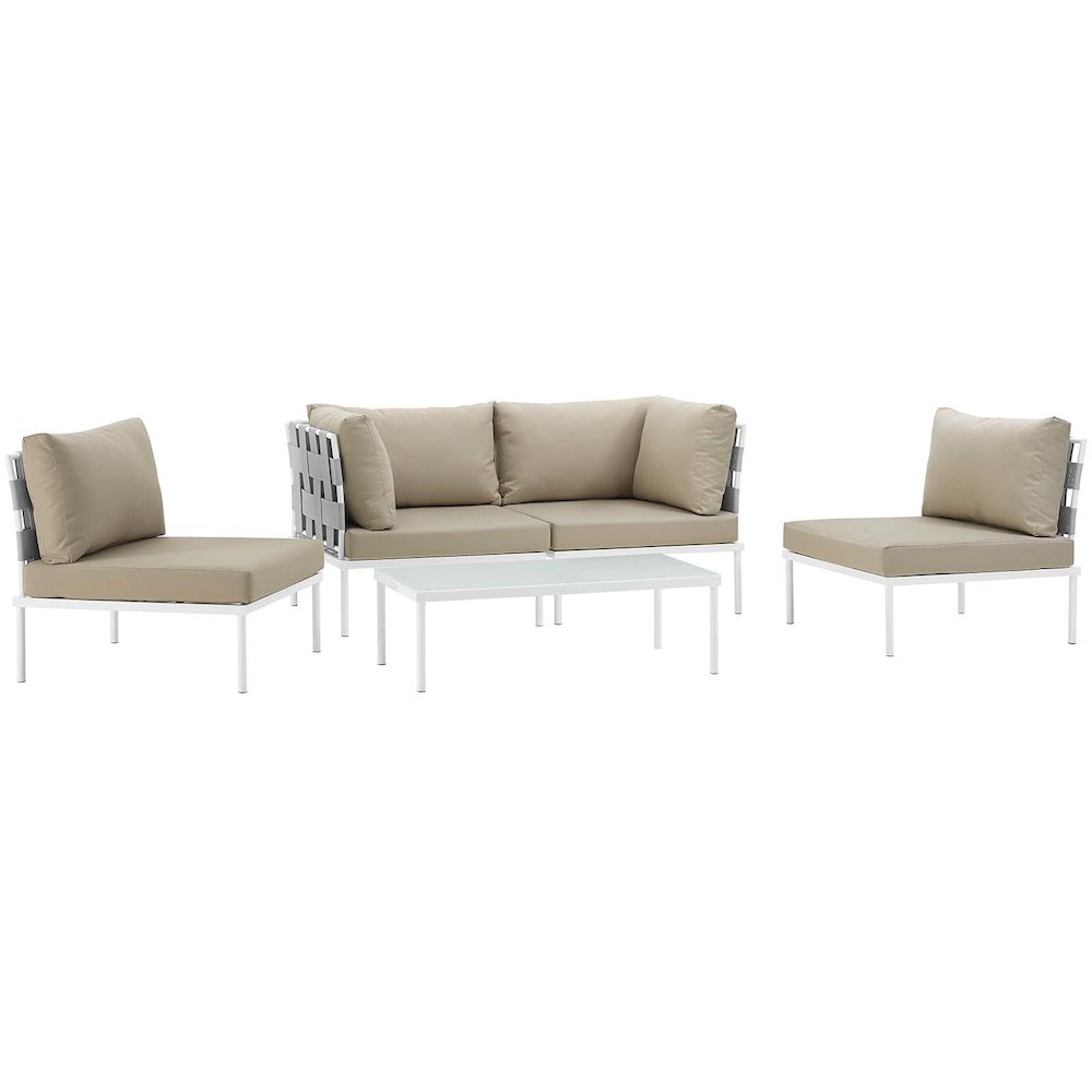 Harmony 5 Piece Outdoor Patio Aluminum Sectional Sofa Set. Picture 1