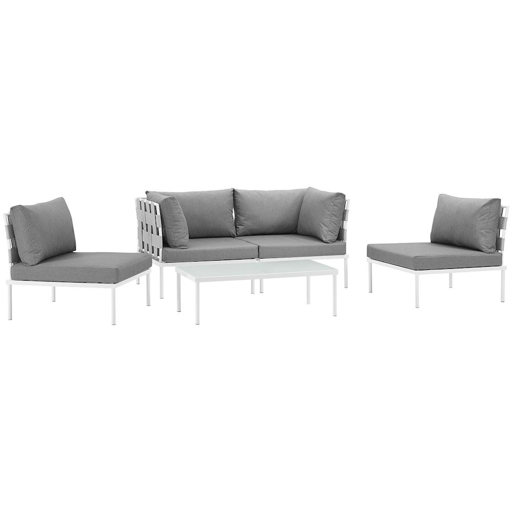 Harmony 5 Piece Outdoor Patio Aluminum Sectional Sofa Set. Picture 1