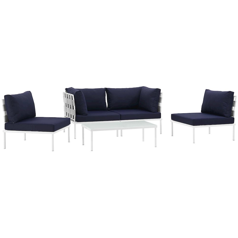 Harmony 5 Piece Outdoor Patio Aluminum Sectional Sofa Set. Picture 1
