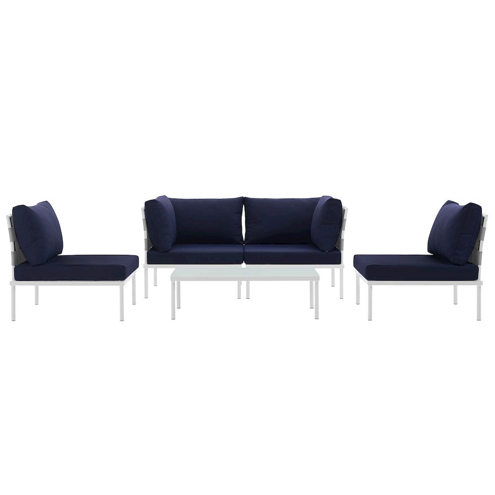 Harmony 5 Piece Outdoor Patio Aluminum Sectional Sofa Set. Picture 6