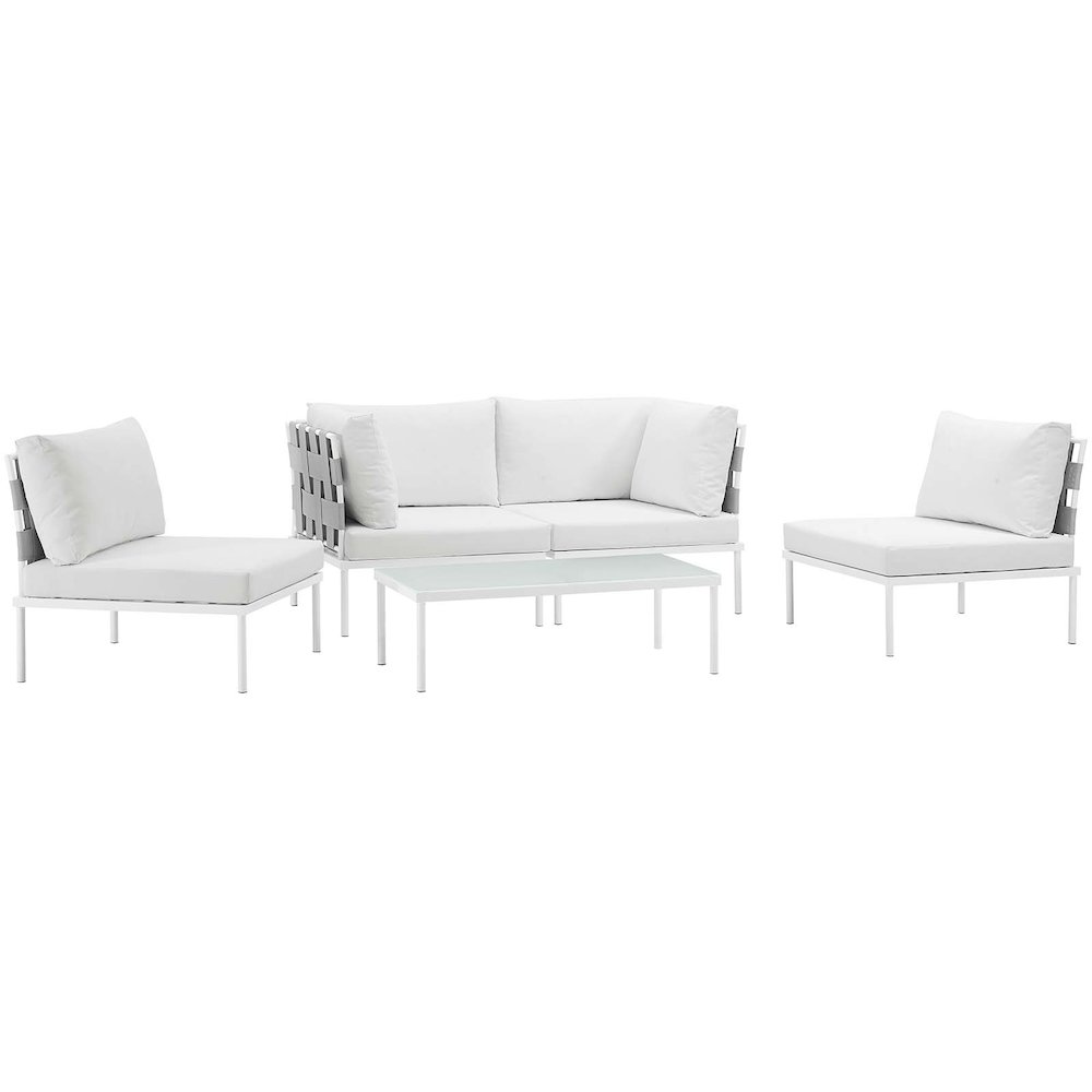 Harmony 5 Piece Outdoor Patio Aluminum Sectional Sofa Set. Picture 1
