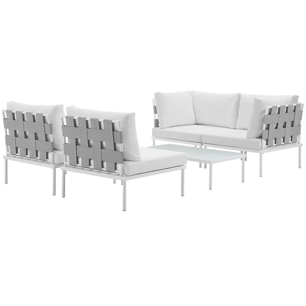 Harmony 5 Piece Outdoor Patio Aluminum Sectional Sofa Set. Picture 2