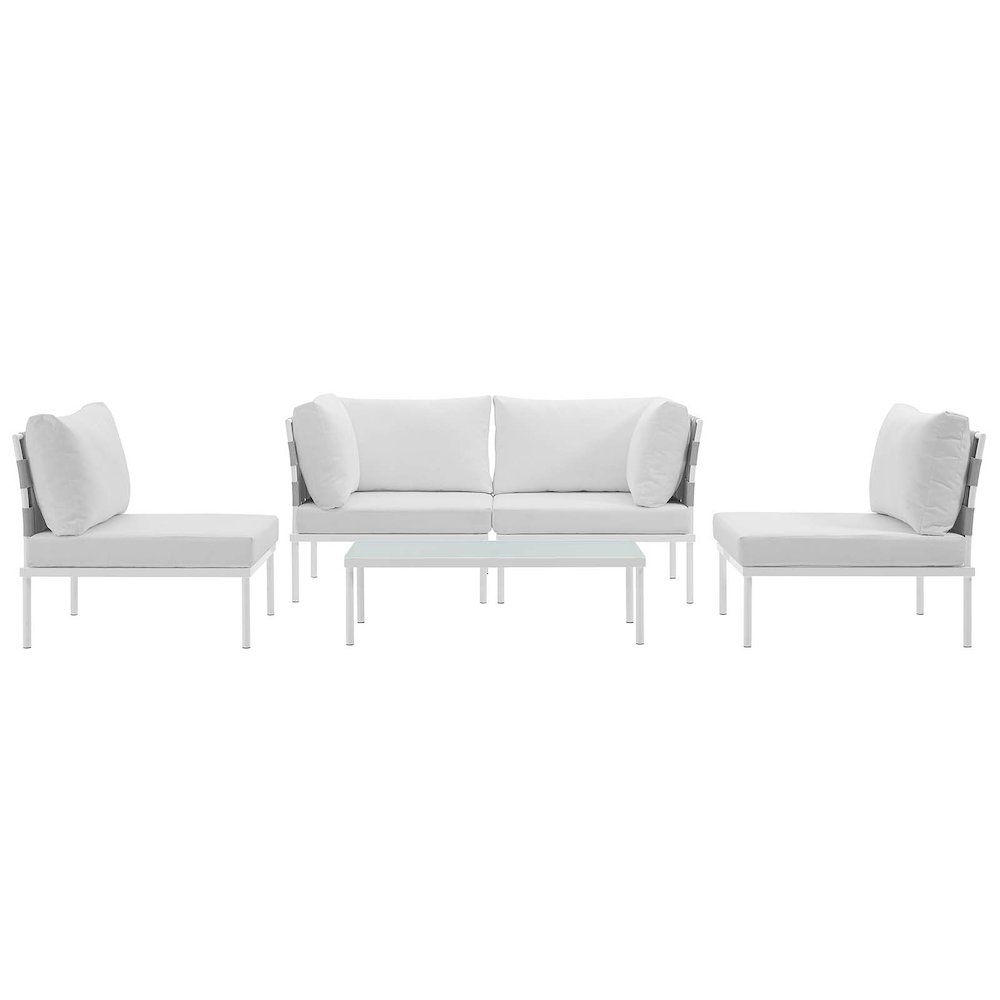 Harmony 5 Piece Outdoor Patio Aluminum Sectional Sofa Set. Picture 6