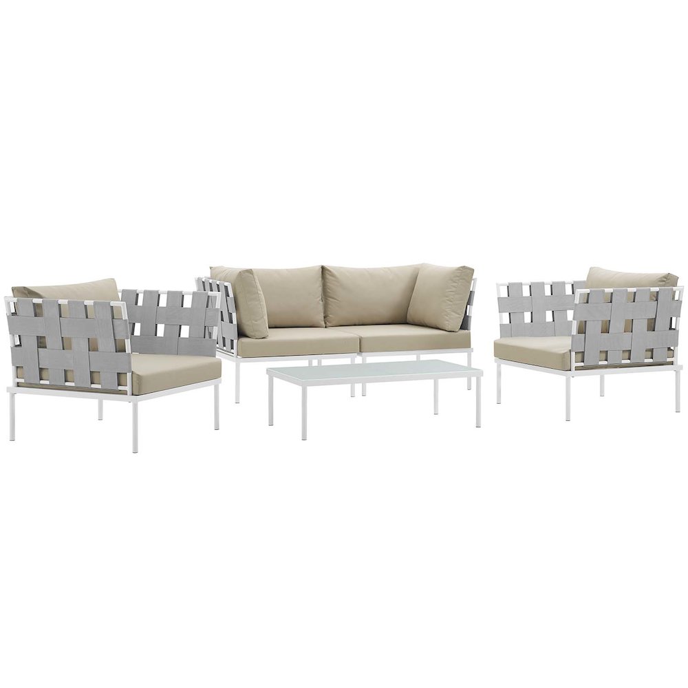 Harmony 5Piece Outdoor Patio Aluminum Sectional Sofa Set. Picture 1