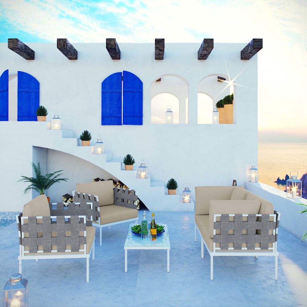 Harmony 5Piece Outdoor Patio Aluminum Sectional Sofa Set. Picture 7