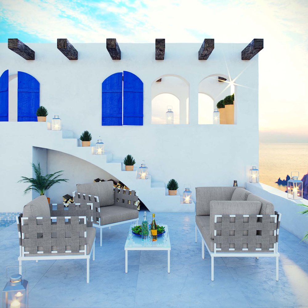 Harmony 5Piece Outdoor Patio Aluminum Sectional Sofa Set. Picture 7