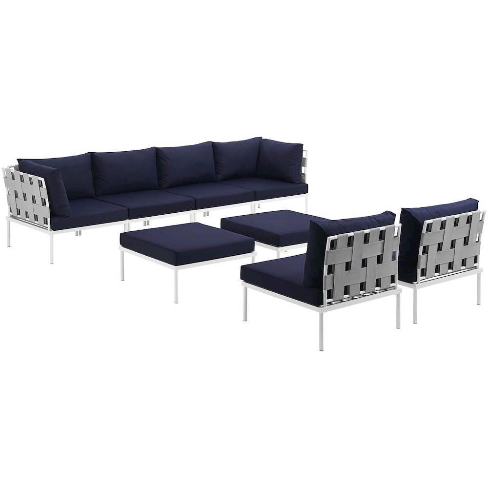 Harmony 8 Piece Outdoor Patio Aluminum Sectional Sofa Set. Picture 1