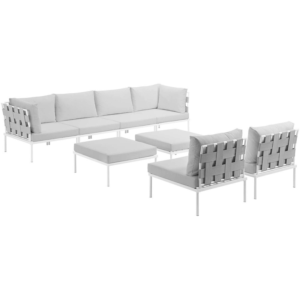 Harmony 8 Piece Outdoor Patio Aluminum Sectional Sofa Set. Picture 1