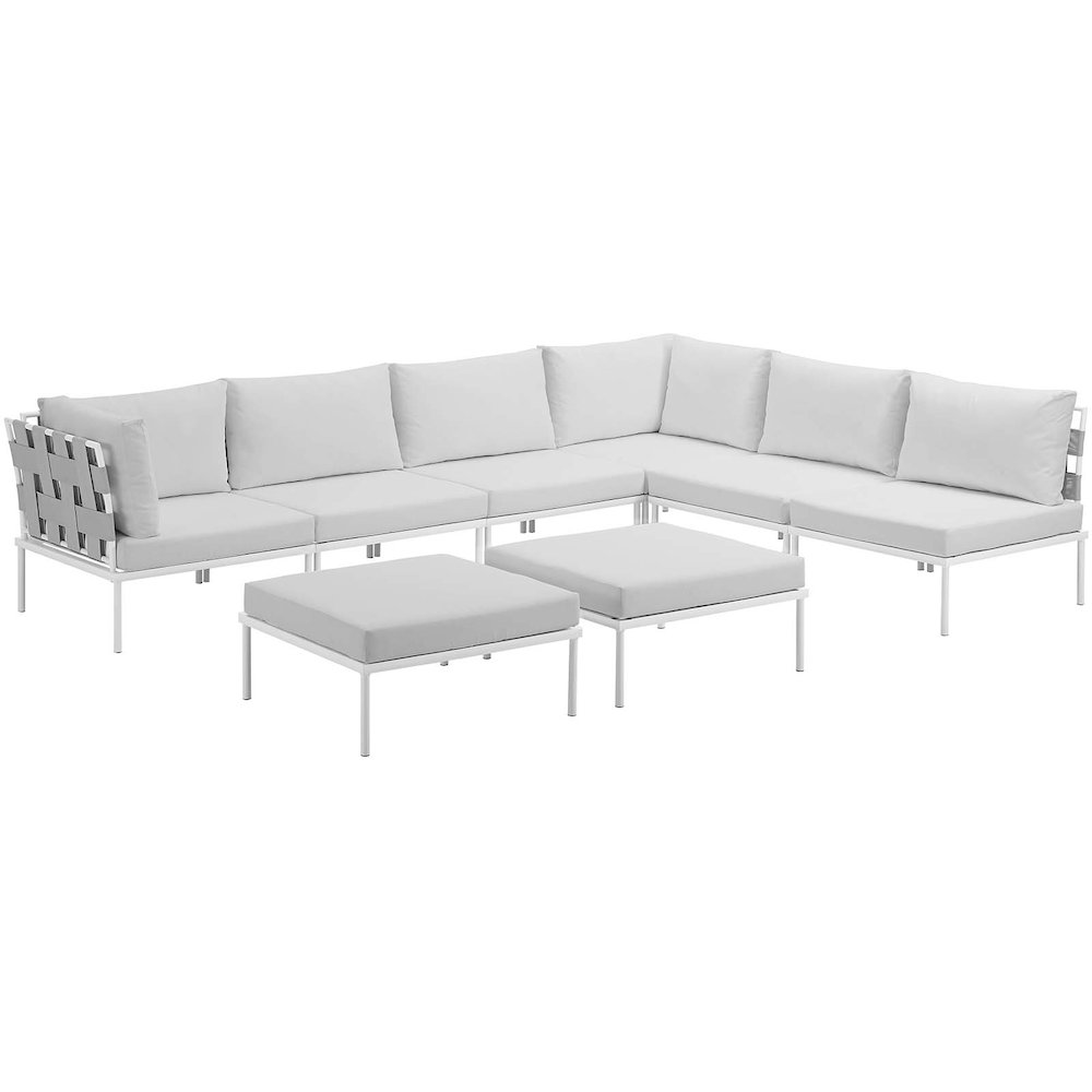 Harmony 8 Piece Outdoor Patio Aluminum Sectional Sofa Set. Picture 2