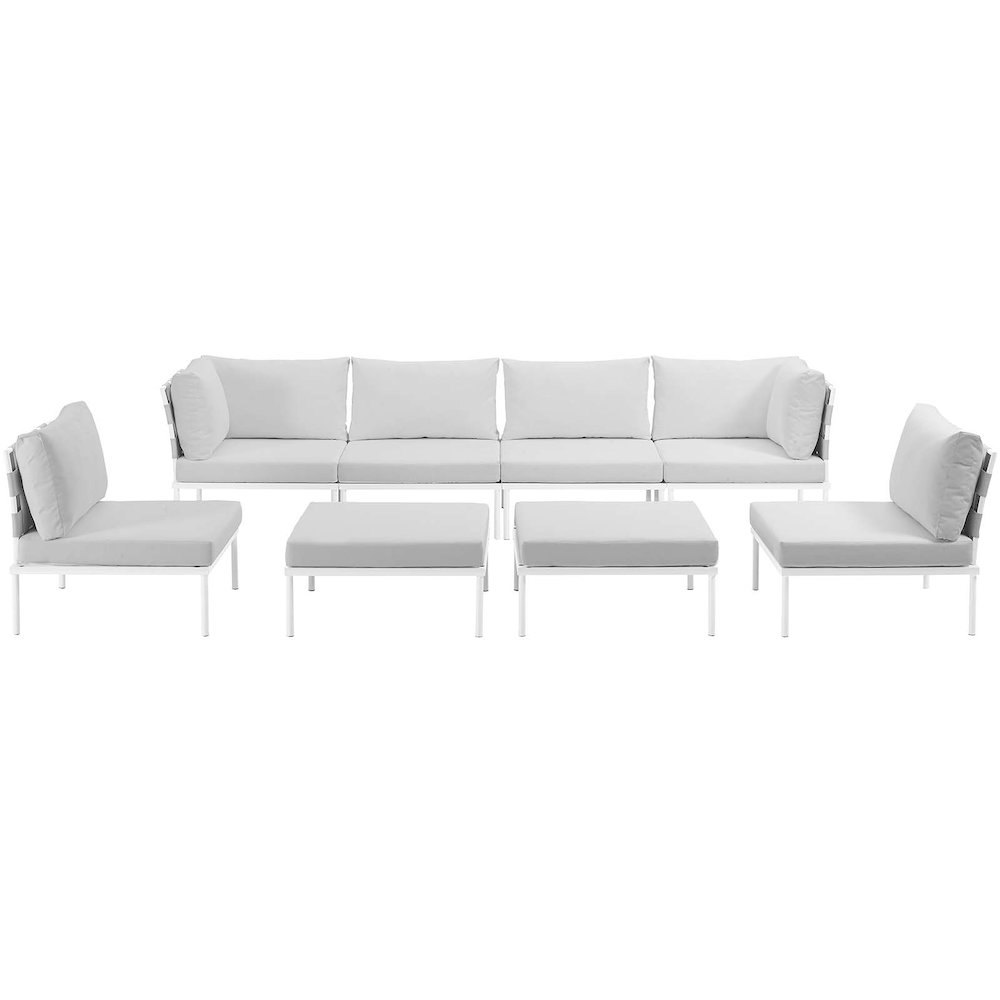 Harmony 8 Piece Outdoor Patio Aluminum Sectional Sofa Set. Picture 6