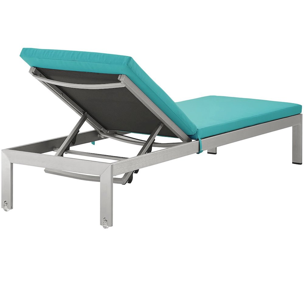 Shore Outdoor Patio Aluminum Chaise with Cushions. Picture 4