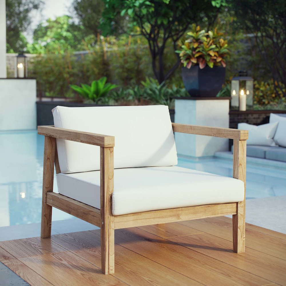 Bayport Outdoor Patio Teak Armchair. Picture 5