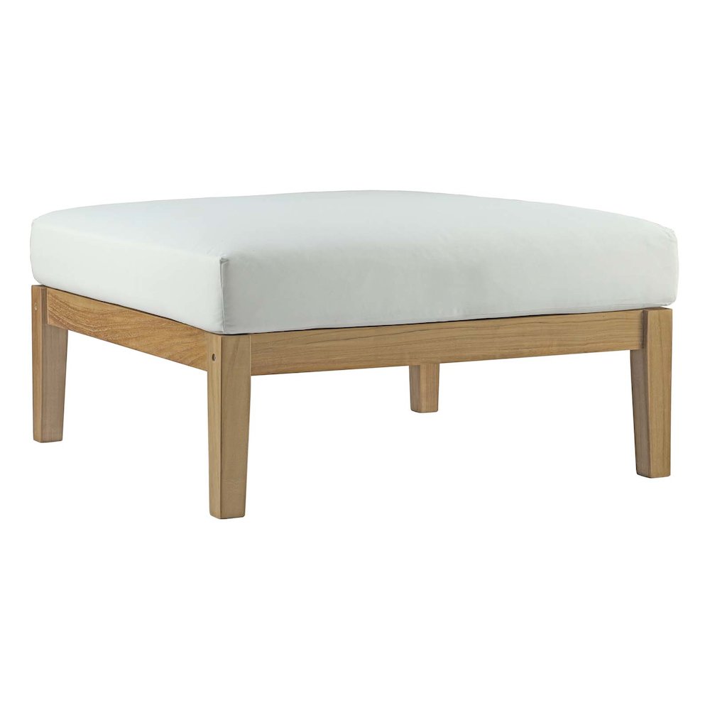 Bayport Outdoor Patio Teak Ottoman. Picture 1