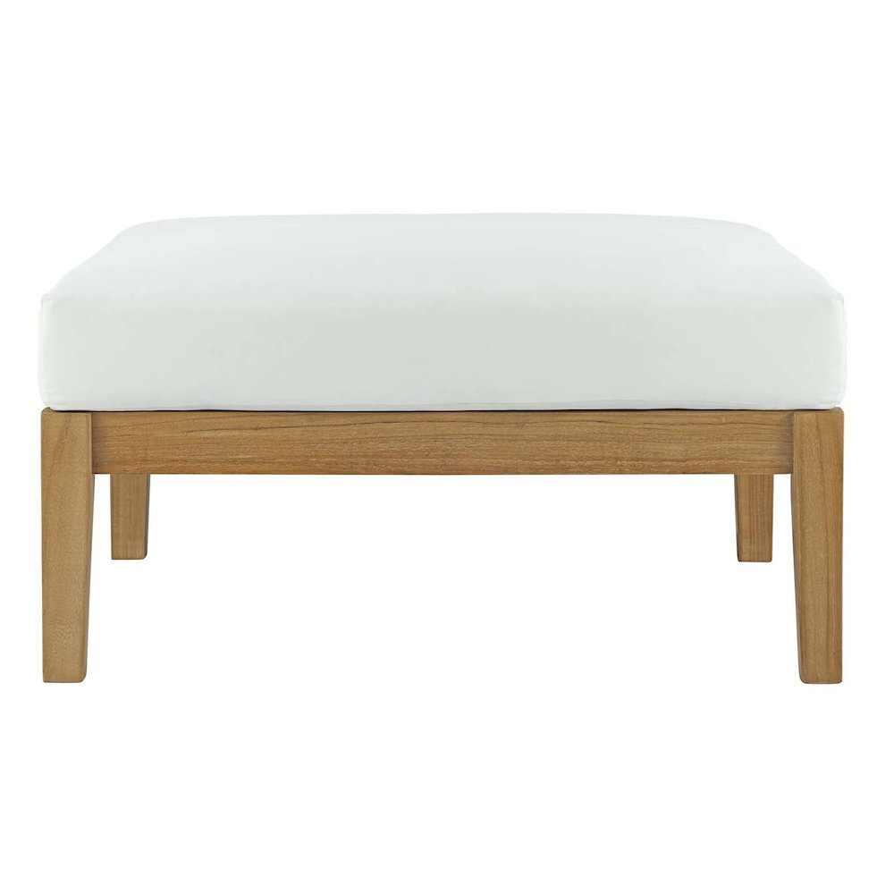 Bayport Outdoor Patio Teak Ottoman. Picture 3