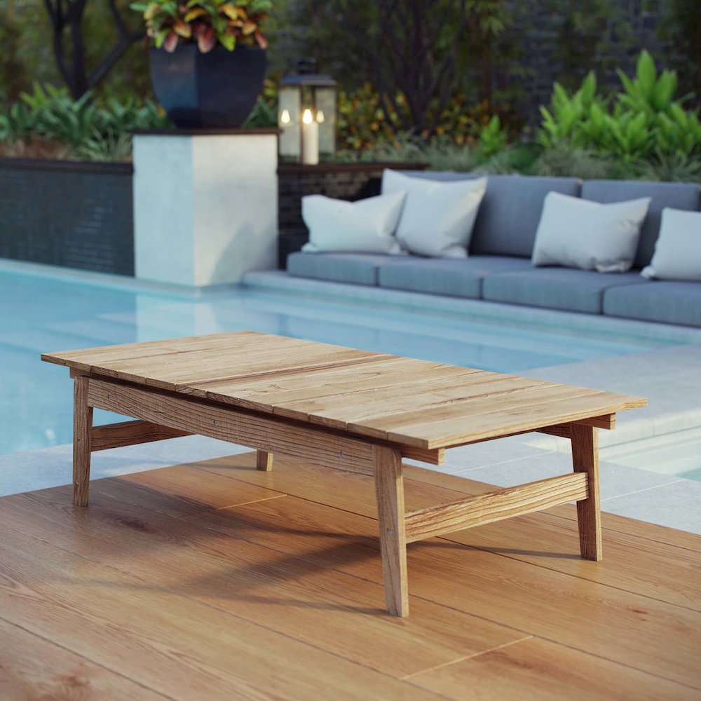 Bayport Outdoor Patio Teak Coffee Table. Picture 4