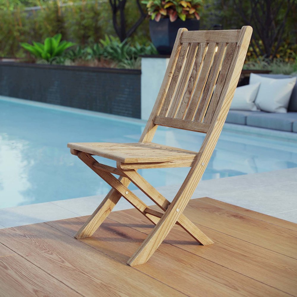 Marina Outdoor Patio Teak Folding Chair. Picture 6
