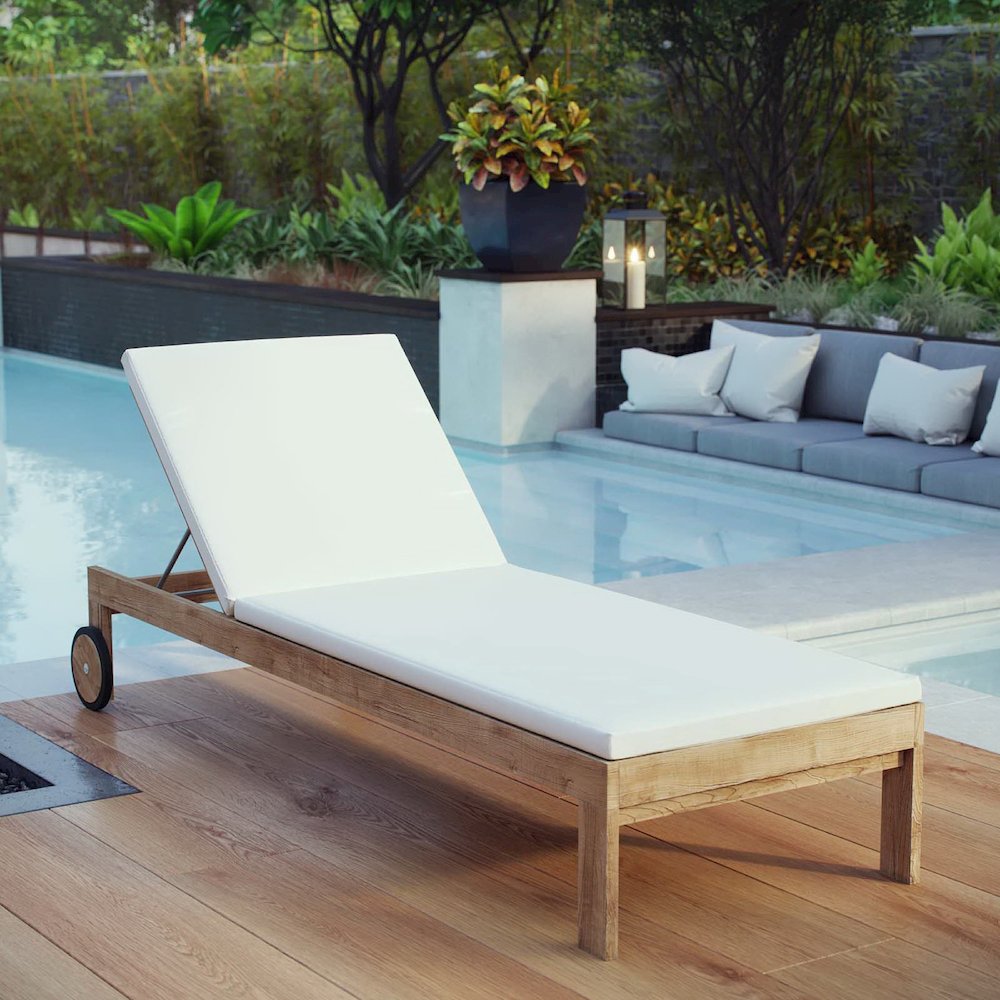 Upland Outdoor Patio Teak Chaise. Picture 6