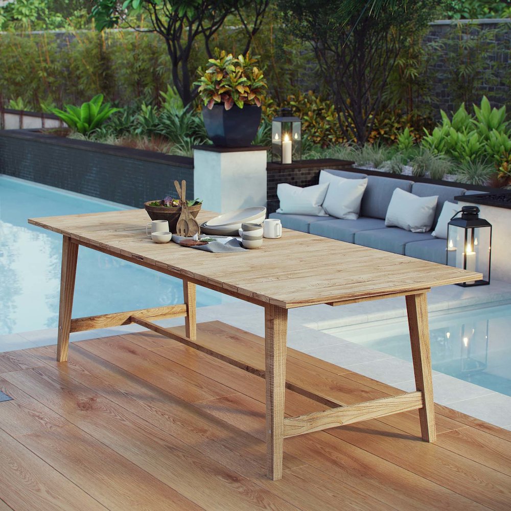 Dorset Outdoor Patio Teak Dining Table. Picture 4