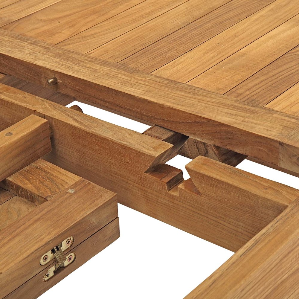 Marina Extendable Outdoor Patio Teak Dining Table. Picture 10