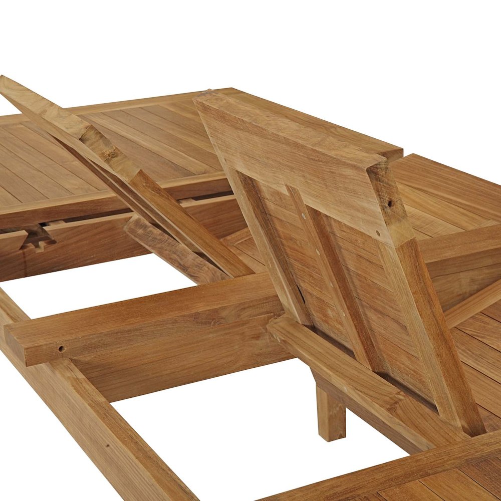 Marina Extendable Outdoor Patio Teak Dining Table. Picture 13