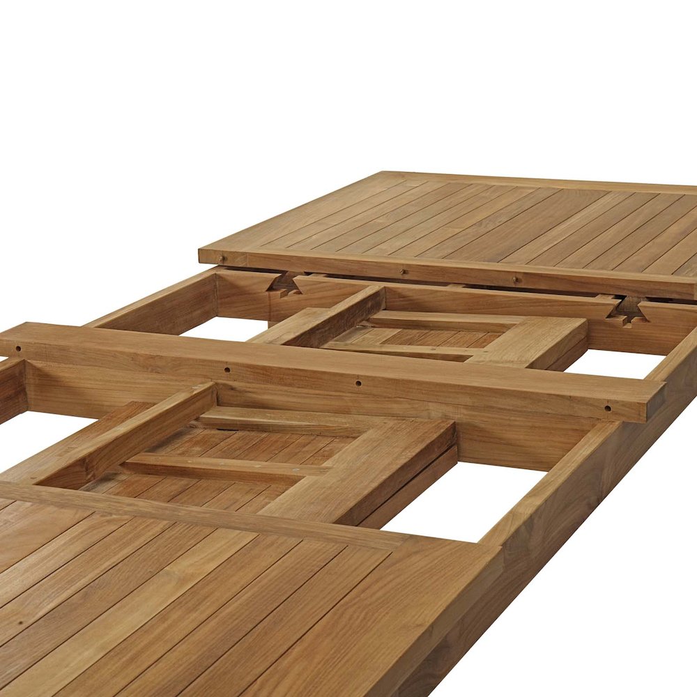 Marina Extendable Outdoor Patio Teak Dining Table. Picture 14