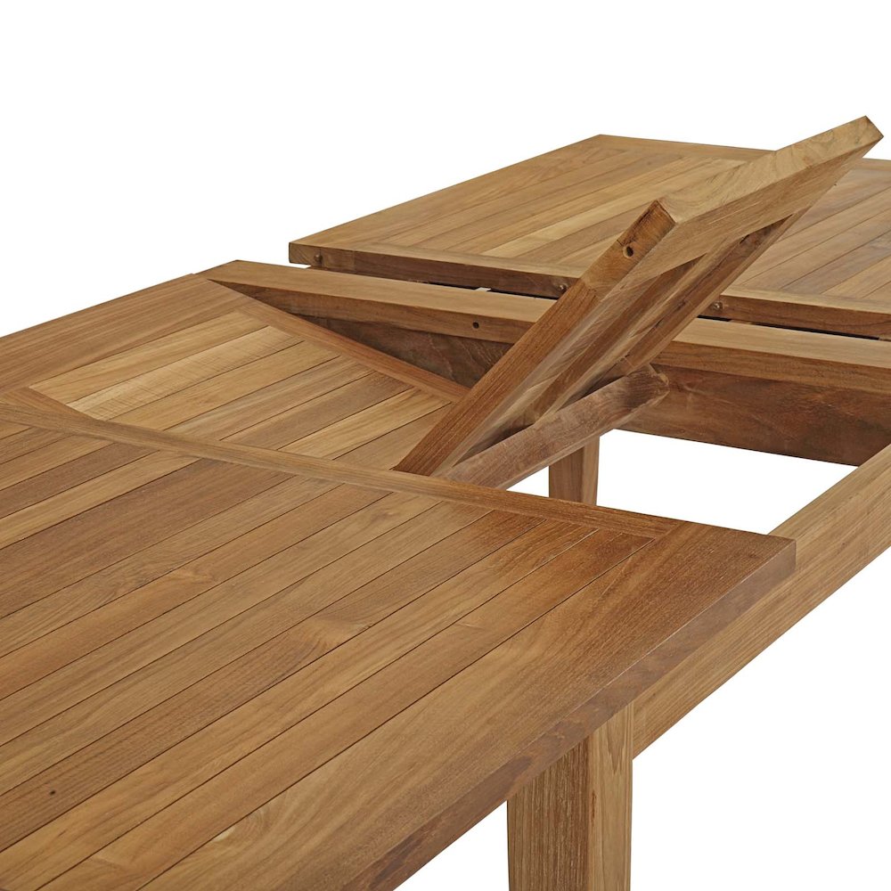 Marina Extendable Outdoor Patio Teak Dining Table. Picture 8
