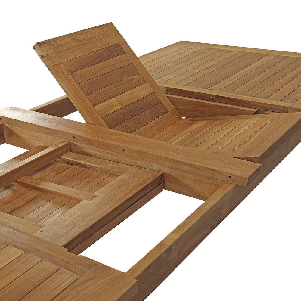 Marina Extendable Outdoor Patio Teak Dining Table. Picture 9