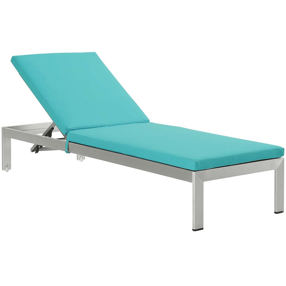 Shore Outdoor Patio Aluminum Chaise with Cushions Set of 4. Picture 2