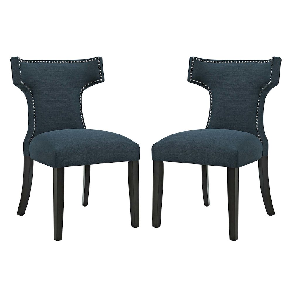 Curve Fabric Dining Side Chair Set of 2. Picture 1