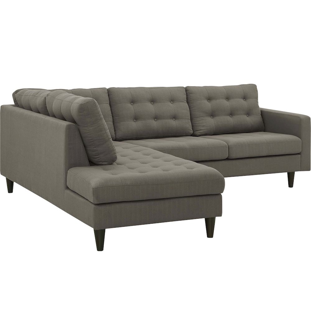 Empress 2 Piece Upholstered Fabric Left Facing Bumper Sectional. Picture 2