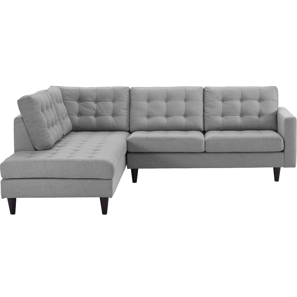 Empress 2 Piece Upholstered Fabric Left Facing Bumper Sectional. Picture 1