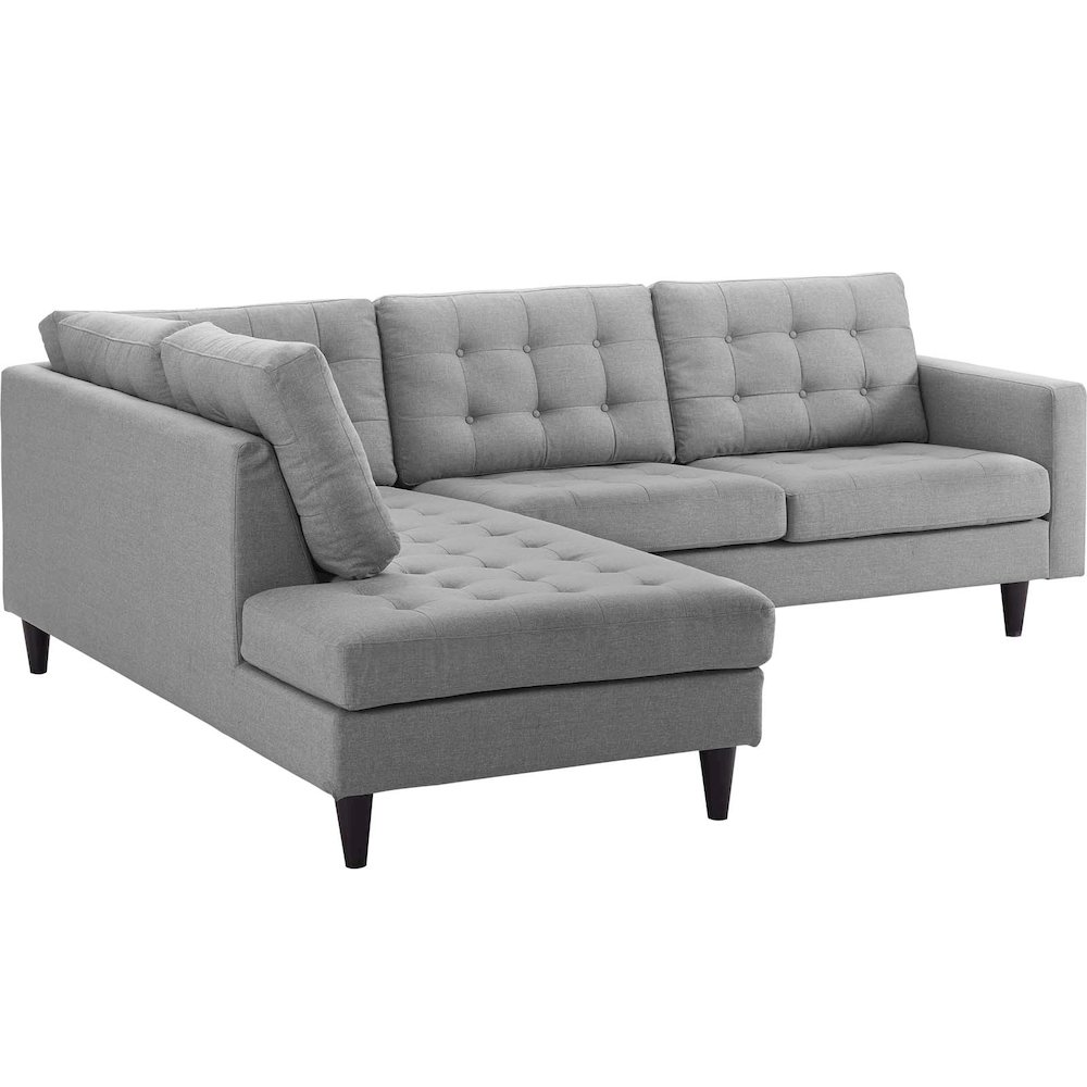 Empress 2 Piece Upholstered Fabric Left Facing Bumper Sectional. Picture 2