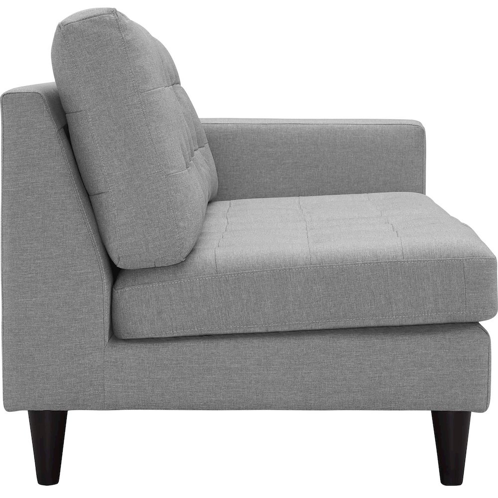 Empress 2 Piece Upholstered Fabric Left Facing Bumper Sectional. Picture 5